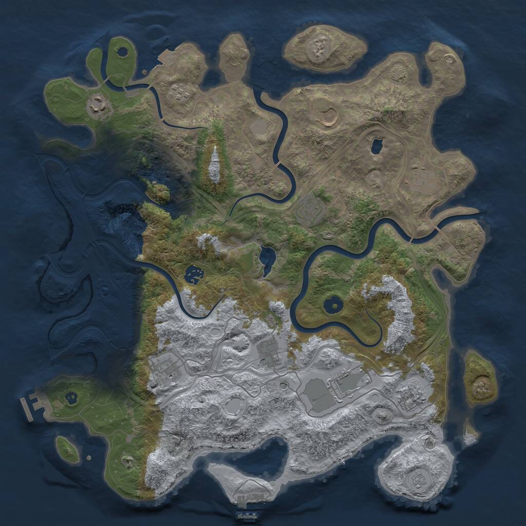 Rust Map: Procedural Map, Size: 4250, Seed: 348949808, 16 Monuments