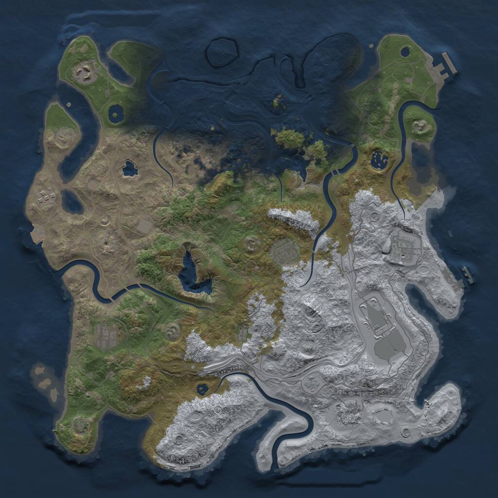 Rust Map: Procedural Map, Size: 4250, Seed: 461780, 15 Monuments