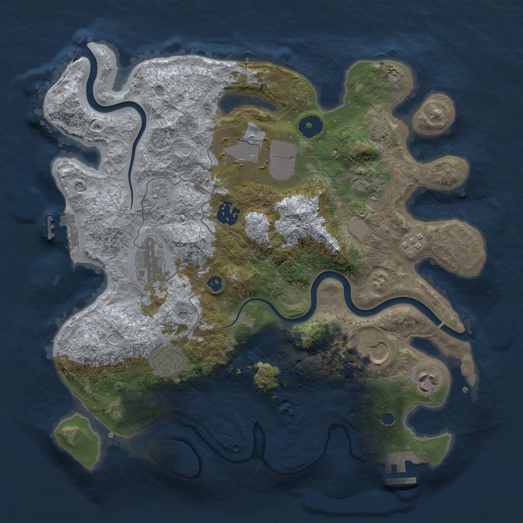 Rust Map: Procedural Map, Size: 3500, Seed: 972176005, 14 Monuments