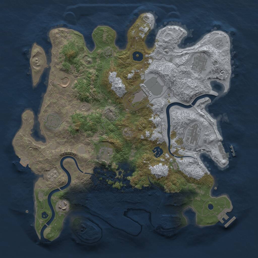 Rust Map: Procedural Map, Size: 3750, Seed: 494268, 15 Monuments