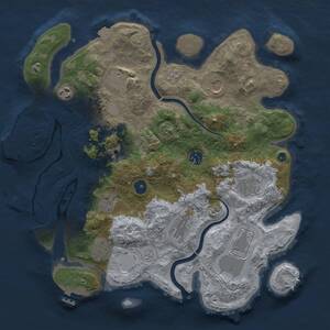 Thumbnail Rust Map: Procedural Map, Size: 3700, Seed: 414021925, 16 Monuments