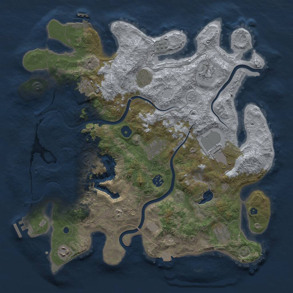 Rust Map: Procedural Map, Size: 4000, Seed: 1401491672, 15 Monuments