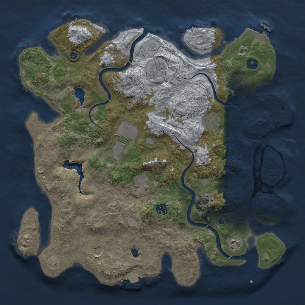 Rust Map: Procedural Map, Size: 4000, Seed: 622119275, 14 Monuments