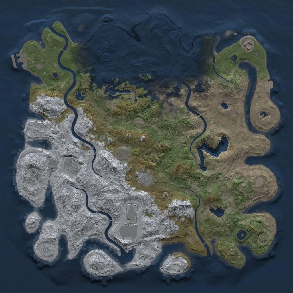 Rust Map: Procedural Map, Size: 4500, Seed: 30926, 15 Monuments