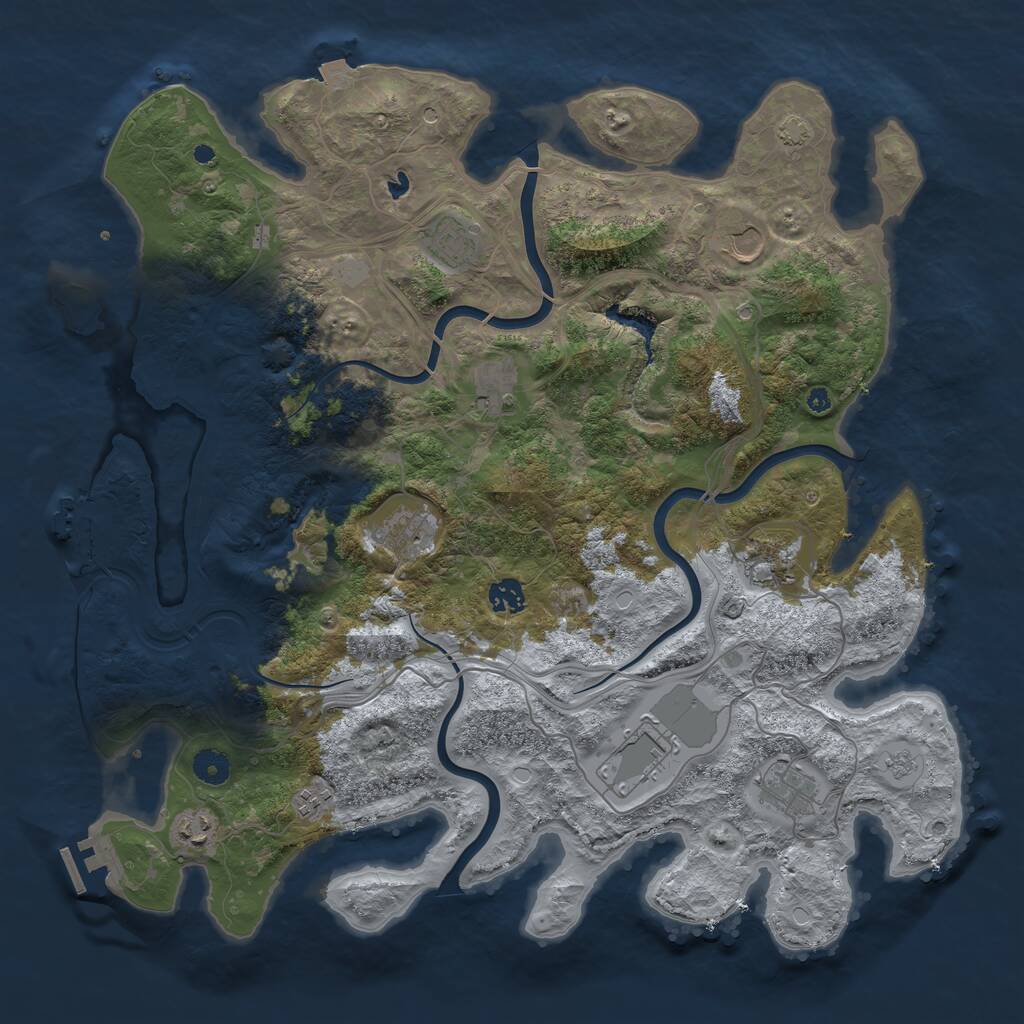 Rust Map: Procedural Map, Size: 4250, Seed: 773339006, 16 Monuments