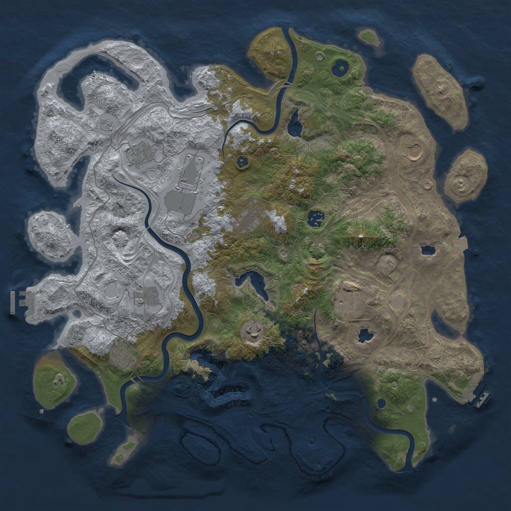 Rust Map: Procedural Map, Size: 4500, Seed: 819547916, 16 Monuments