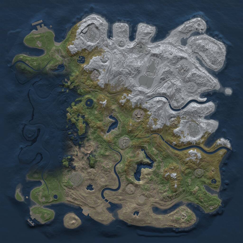 Rust Map: Procedural Map, Size: 4500, Seed: 860133, 16 Monuments