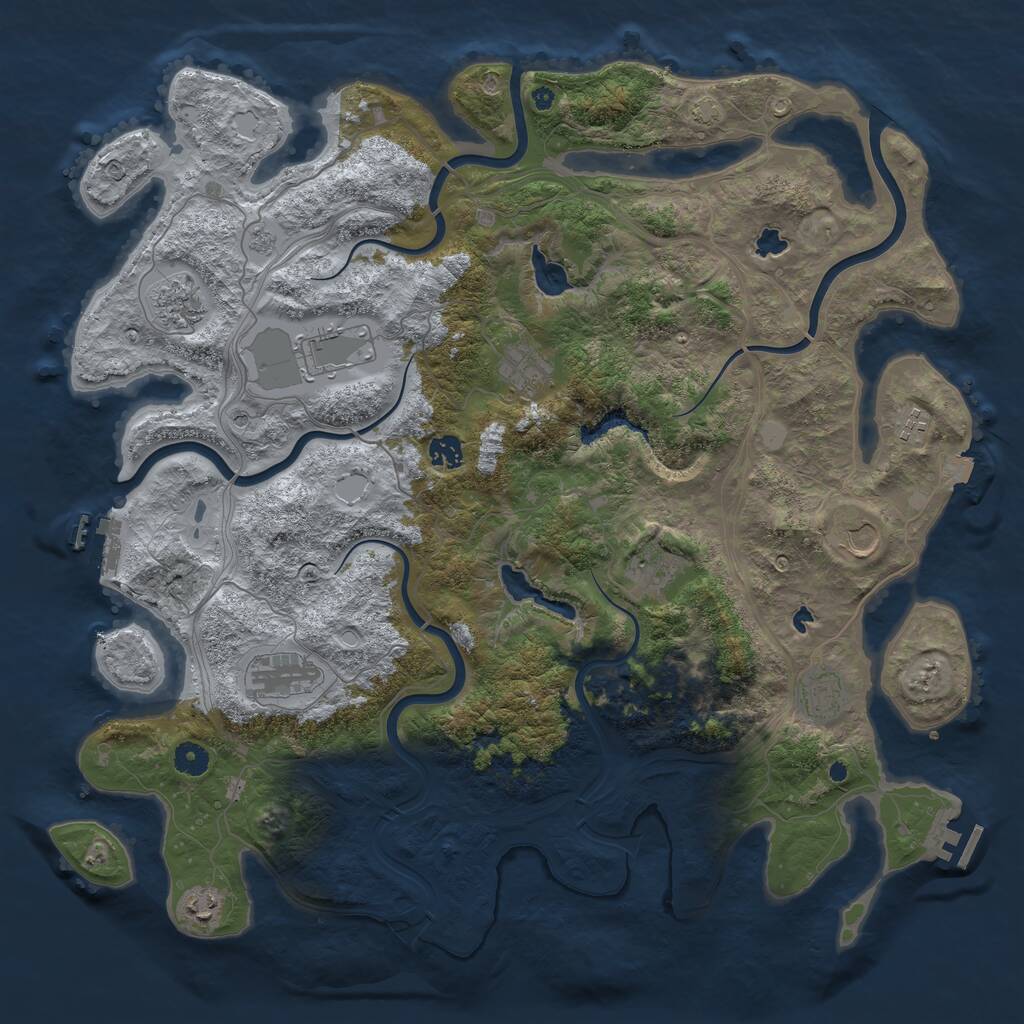 Rust Map: Procedural Map, Size: 4500, Seed: 133148, 16 Monuments