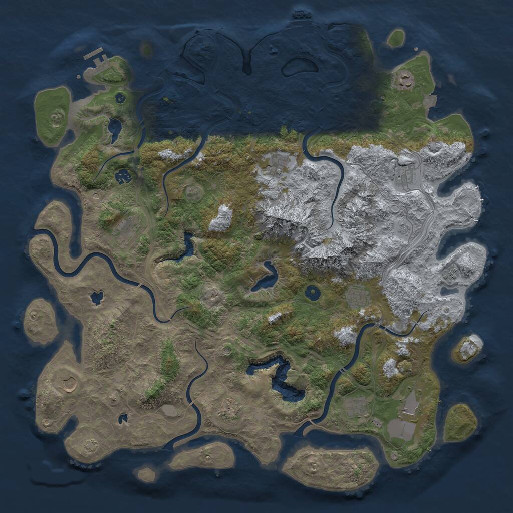 Rust Map: Procedural Map, Size: 5000, Seed: 815330557, 17 Monuments