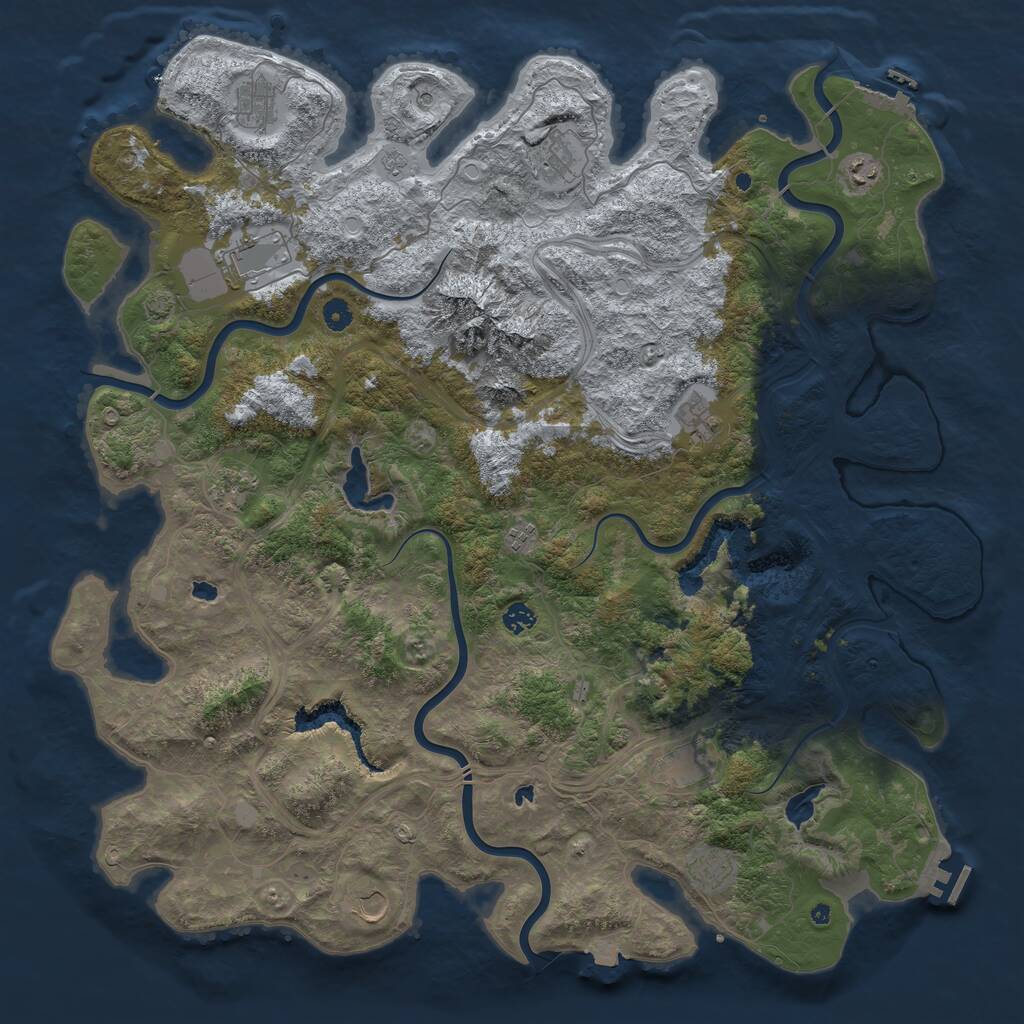 Rust Map: Procedural Map, Size: 5000, Seed: 1022707, 17 Monuments