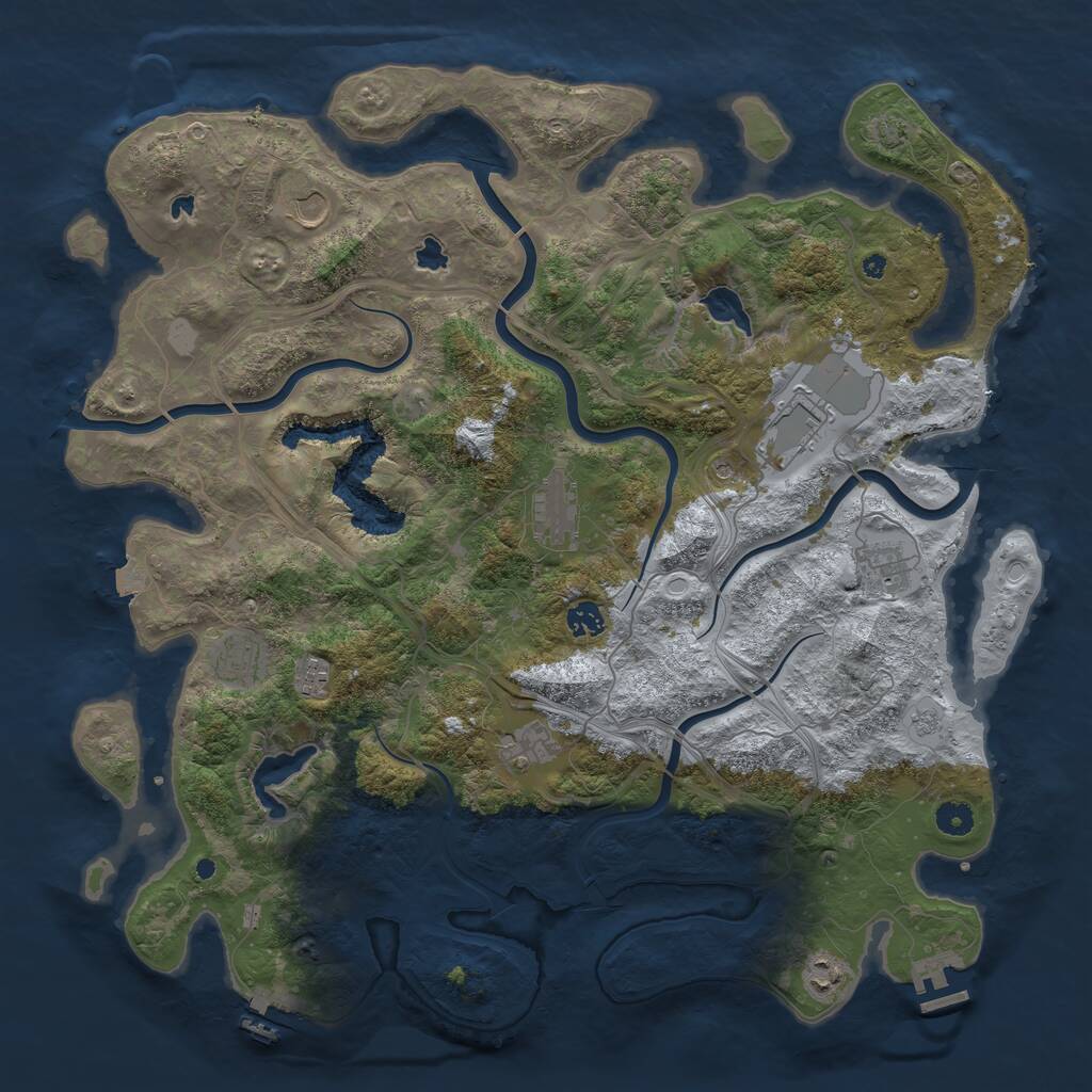 Rust Map: Procedural Map, Size: 4500, Seed: 820093, 15 Monuments