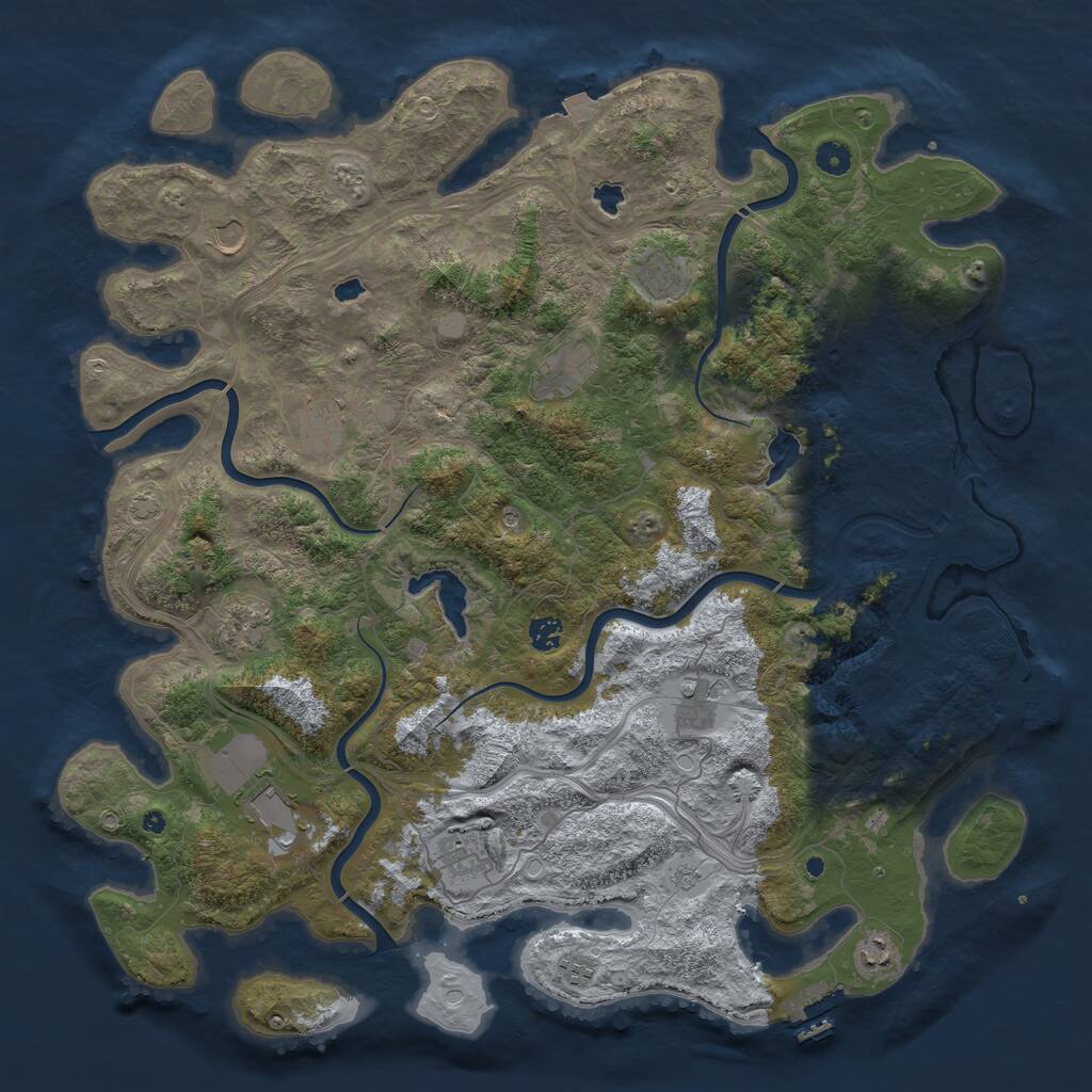 Rust Map: Procedural Map, Size: 4750, Seed: 366268801, 17 Monuments