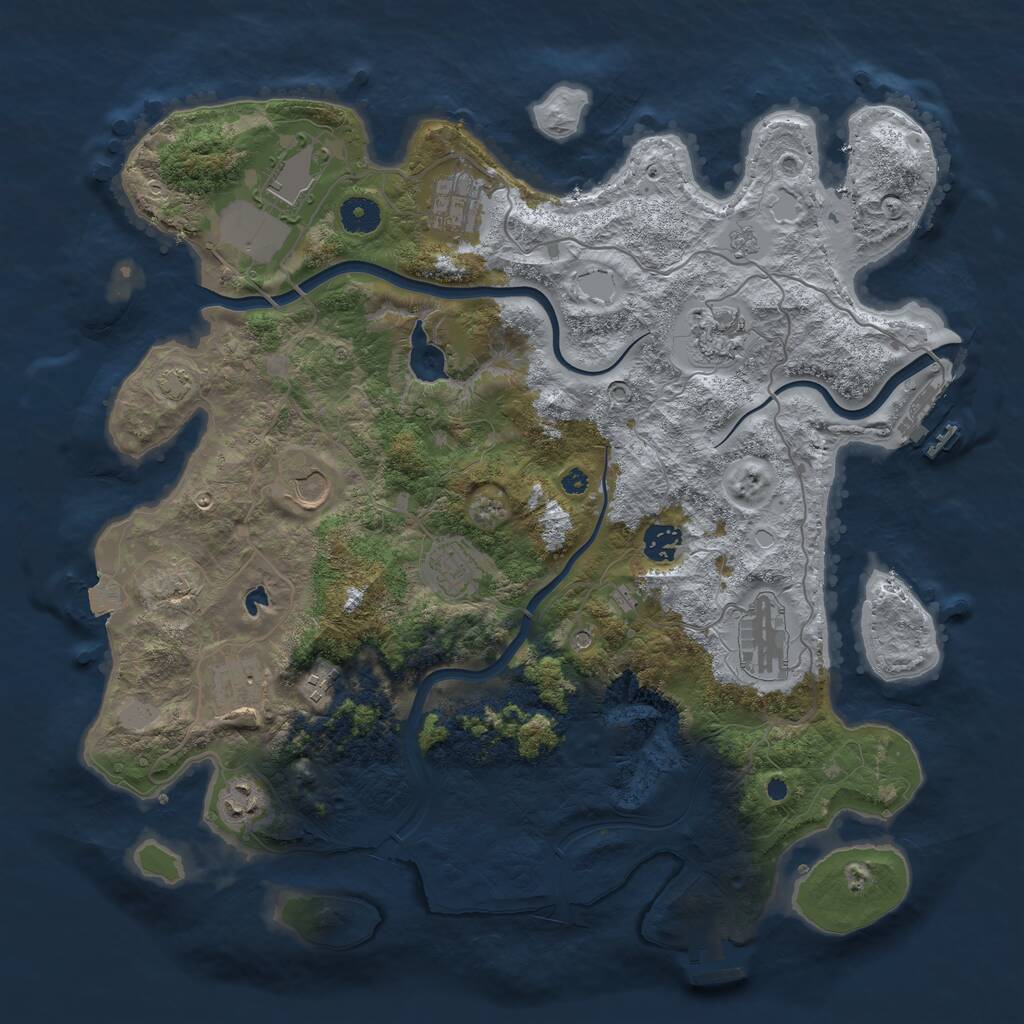 Rust Map: Procedural Map, Size: 4000, Seed: 1183986994, 16 Monuments