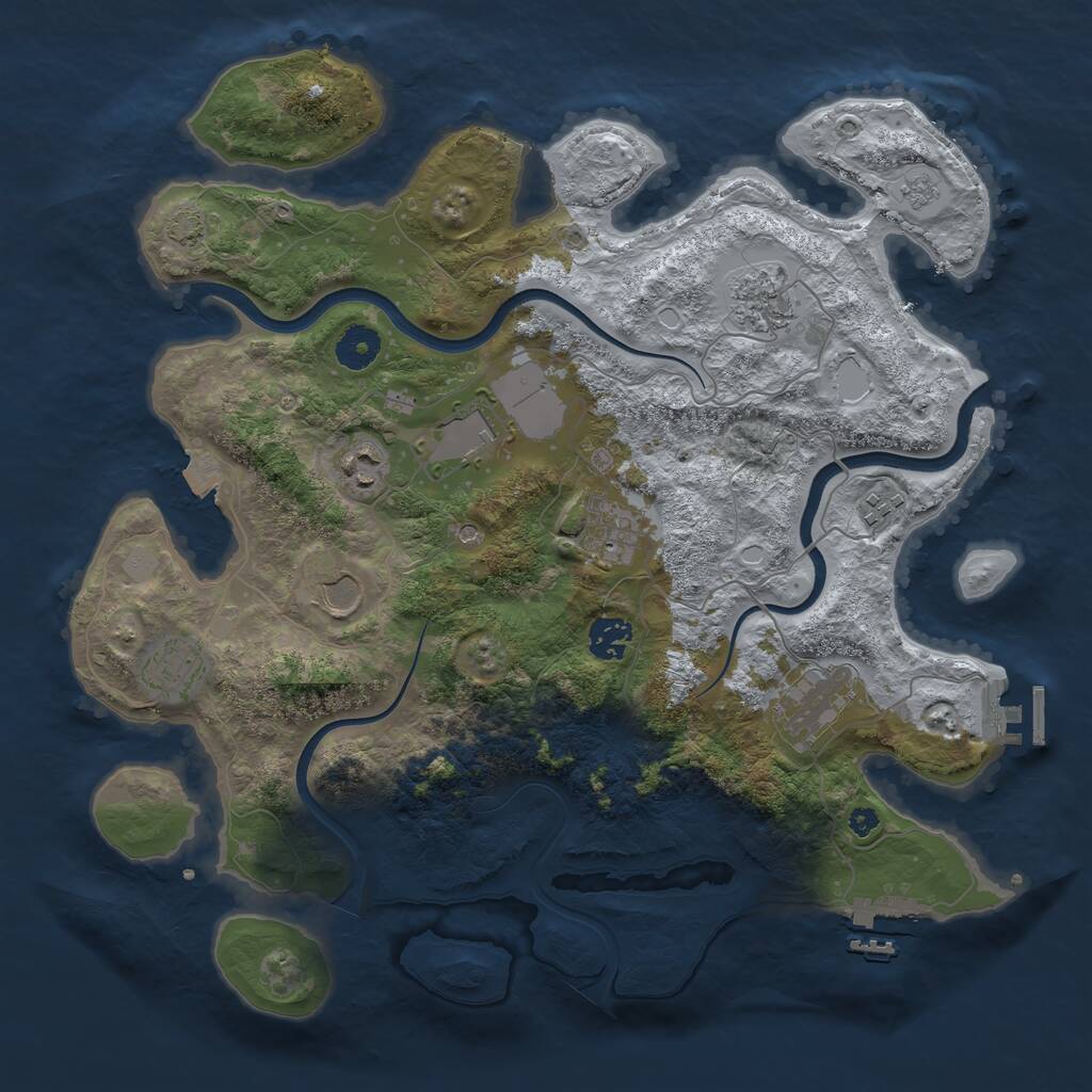 Rust Map: Procedural Map, Size: 3750, Seed: 708082, 15 Monuments