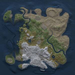 Thumbnail Rust Map: Procedural Map, Size: 3500, Seed: 679174536, 16 Monuments