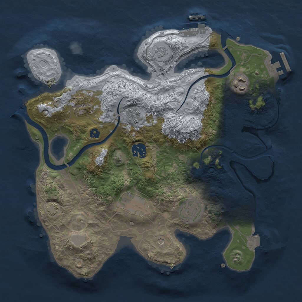 Rust Map: Procedural Map, Size: 3000, Seed: 1403708994, 12 Monuments