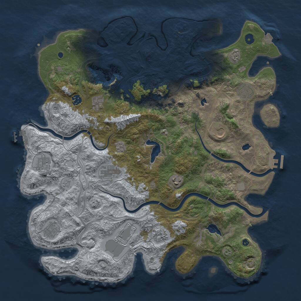 Rust Map: Procedural Map, Size: 4500, Seed: 797593, 17 Monuments