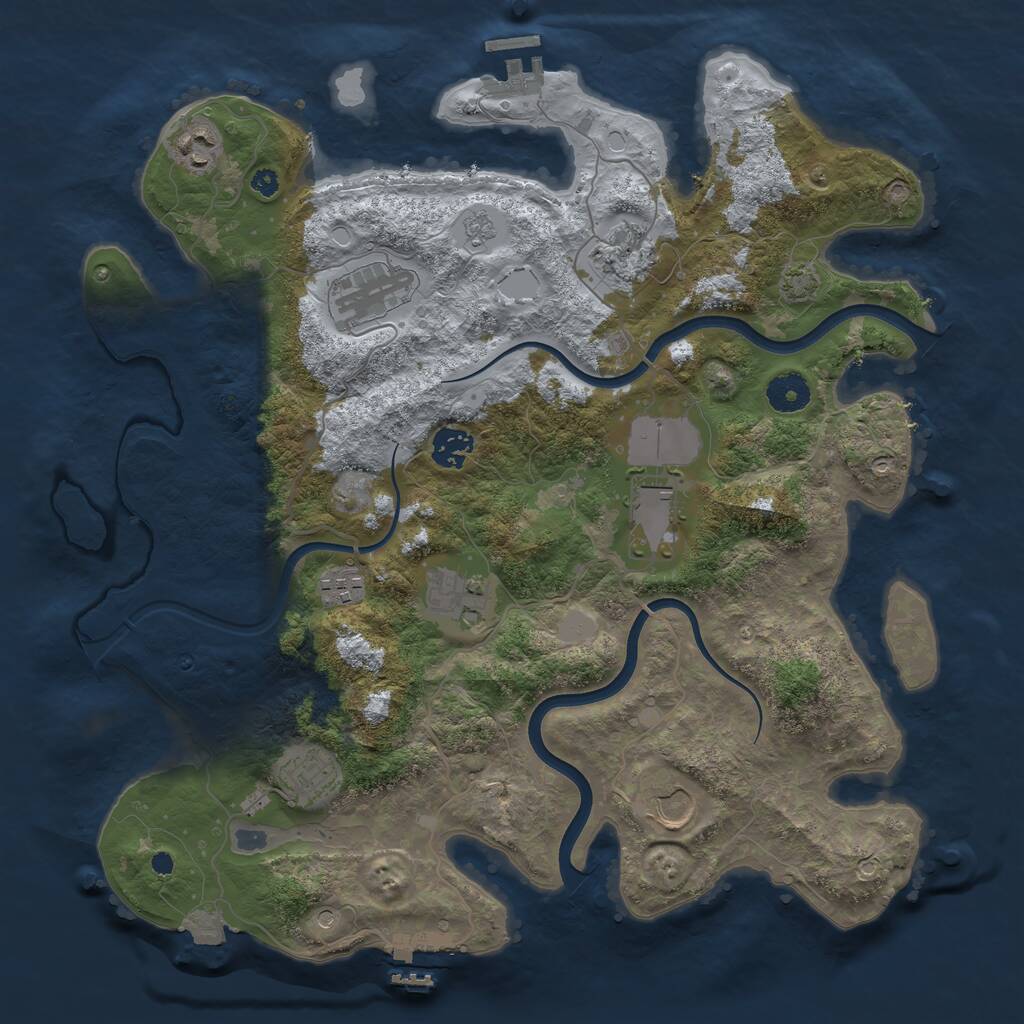 Rust Map: Procedural Map, Size: 3750, Seed: 454180, 15 Monuments
