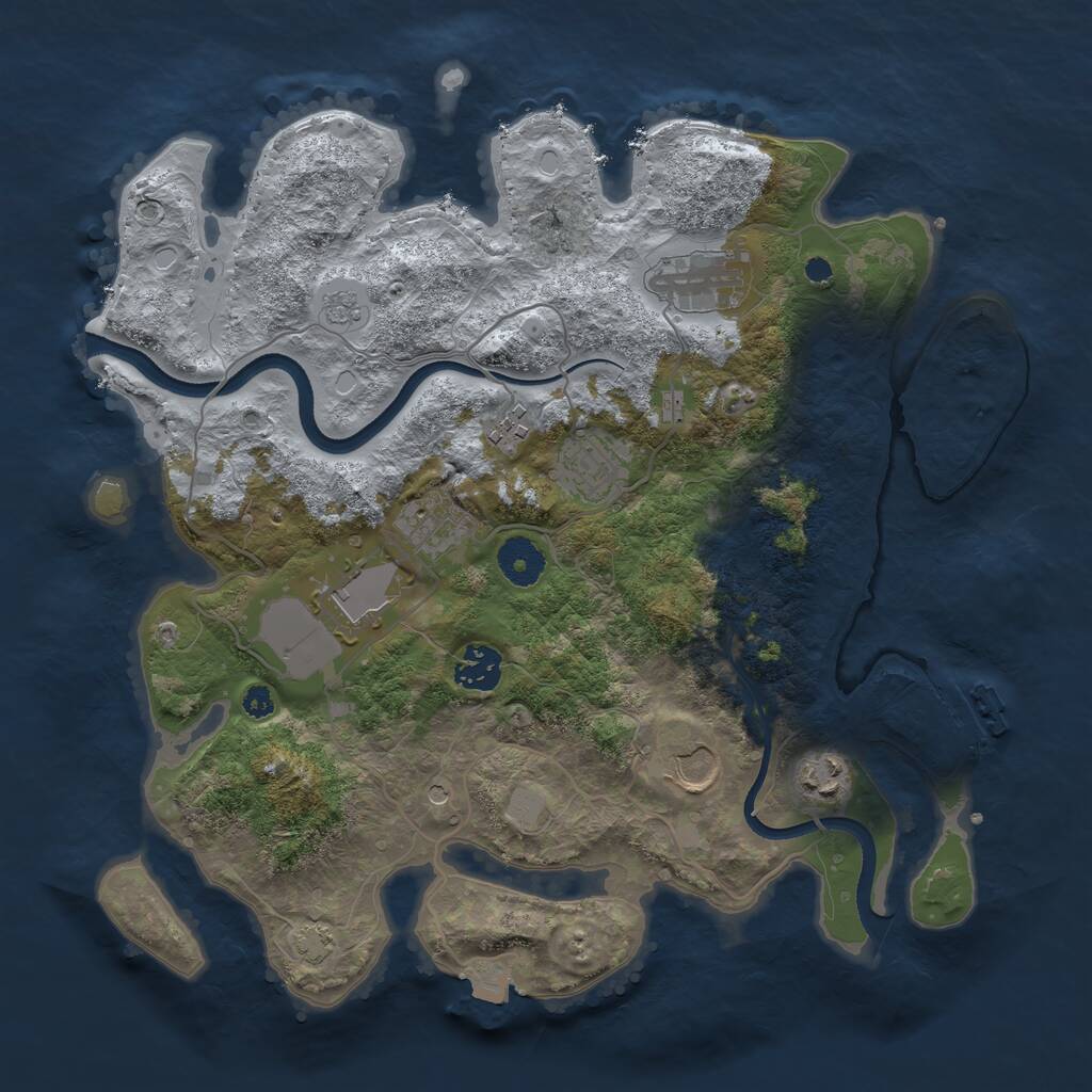 Rust Map: Procedural Map, Size: 3500, Seed: 1707137370, 13 Monuments