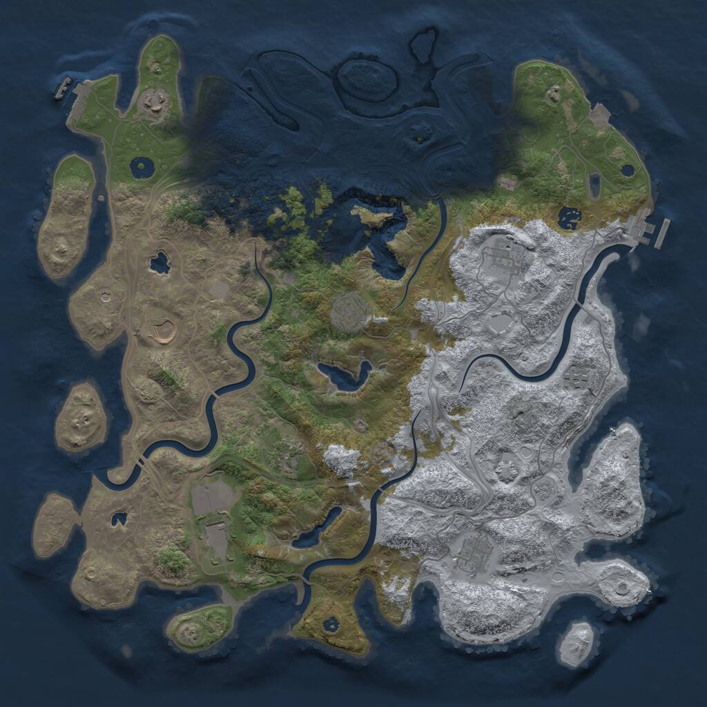 Rust Map: Procedural Map, Size: 4500, Seed: 702098003, 15 Monuments