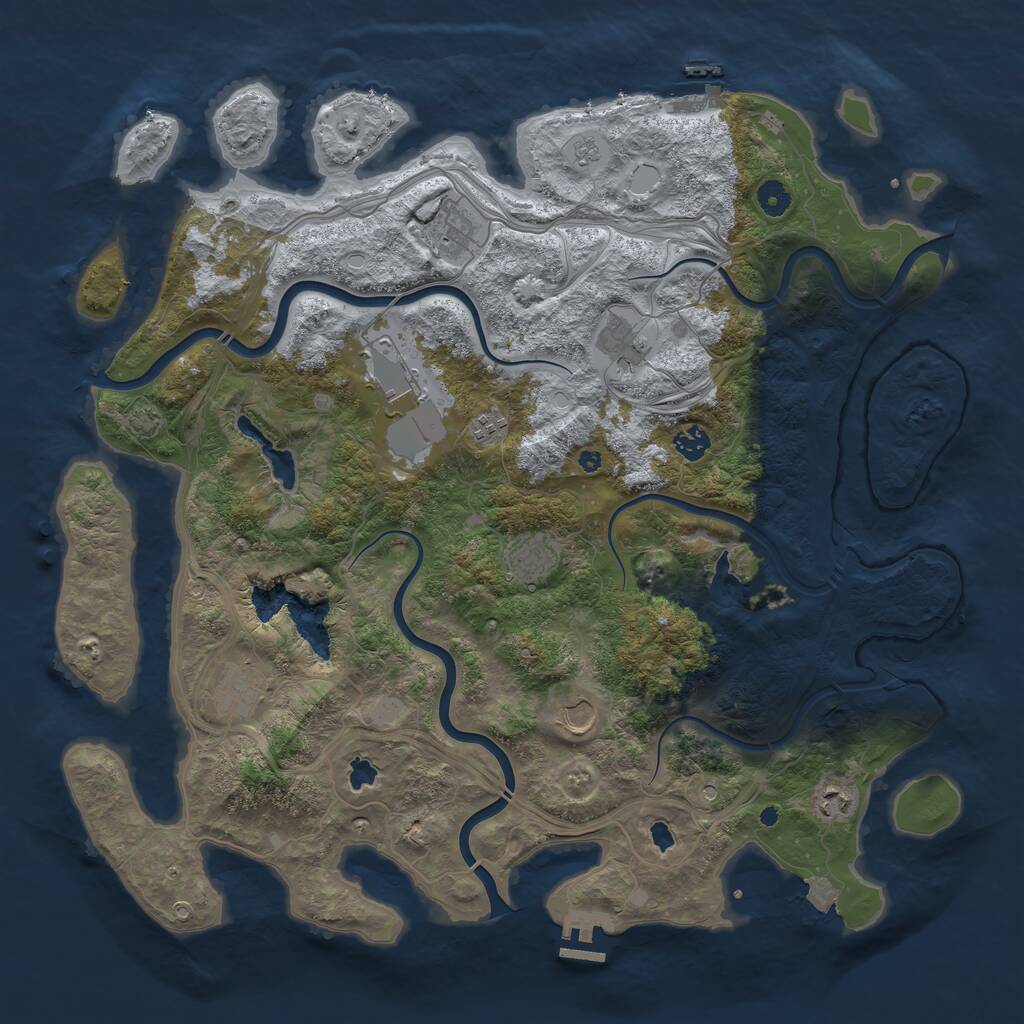 Rust Map: Procedural Map, Size: 4500, Seed: 903463, 15 Monuments