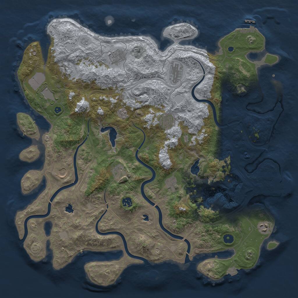 Rust Map: Procedural Map, Size: 4500, Seed: 1483368096, 17 Monuments