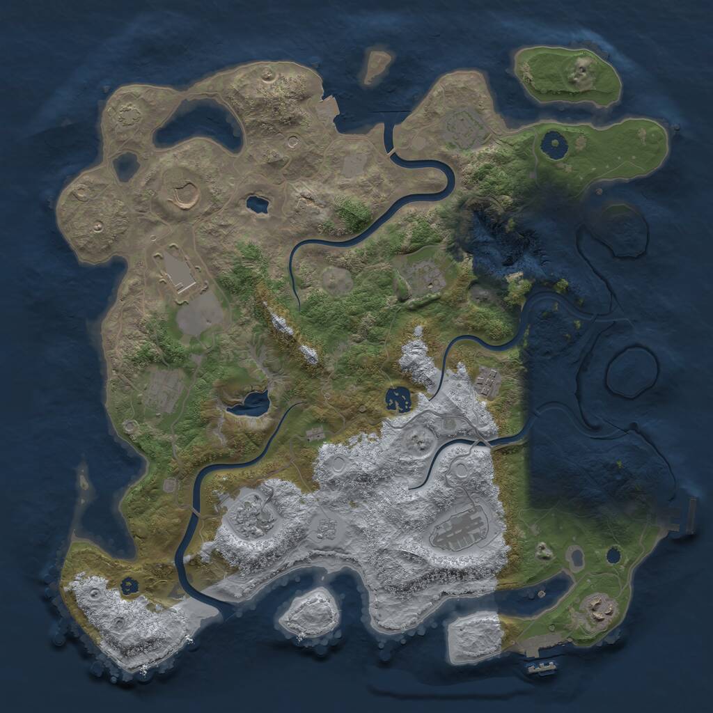 Rust Map: Procedural Map, Size: 4000, Seed: 293619719, 16 Monuments