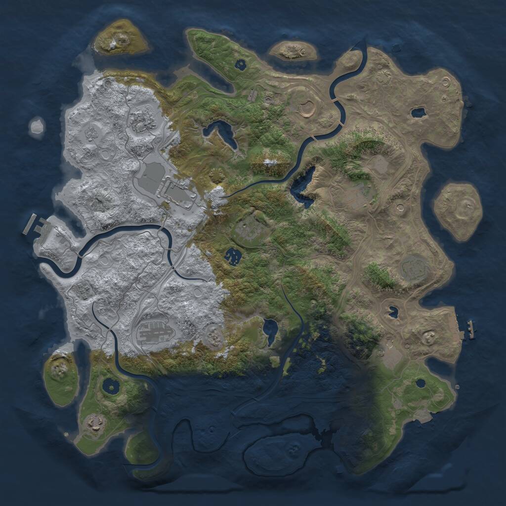 Rust Map: Procedural Map, Size: 4500, Seed: 13385640, 17 Monuments