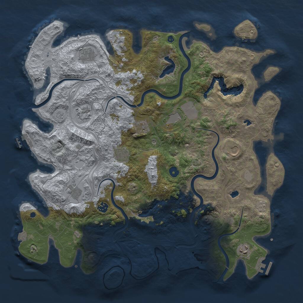 Rust Map: Procedural Map, Size: 4500, Seed: 14562, 16 Monuments