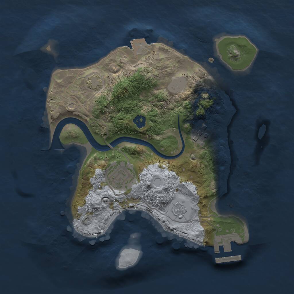 Rust Map: Procedural Map, Size: 2300, Seed: 313917730, 6 Monuments