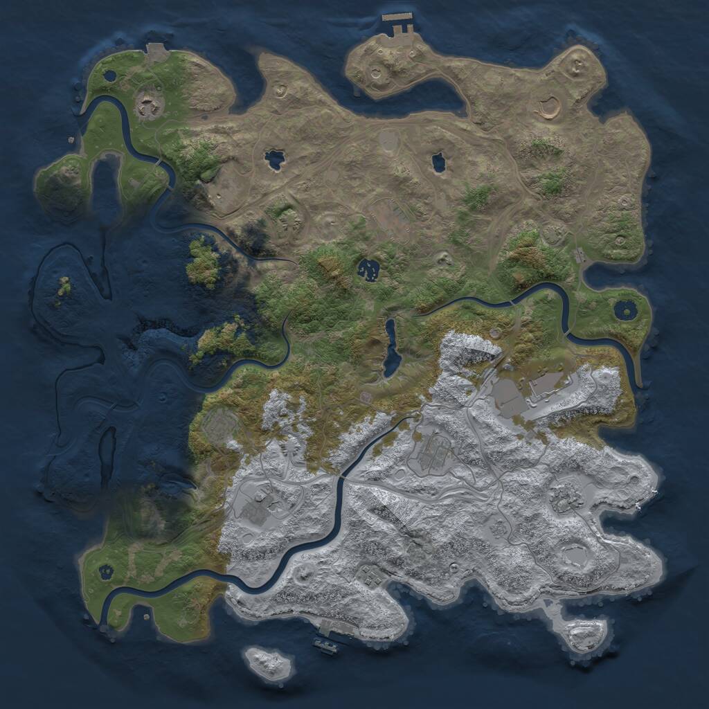 Rust Map: Procedural Map, Size: 4750, Seed: 563585, 17 Monuments