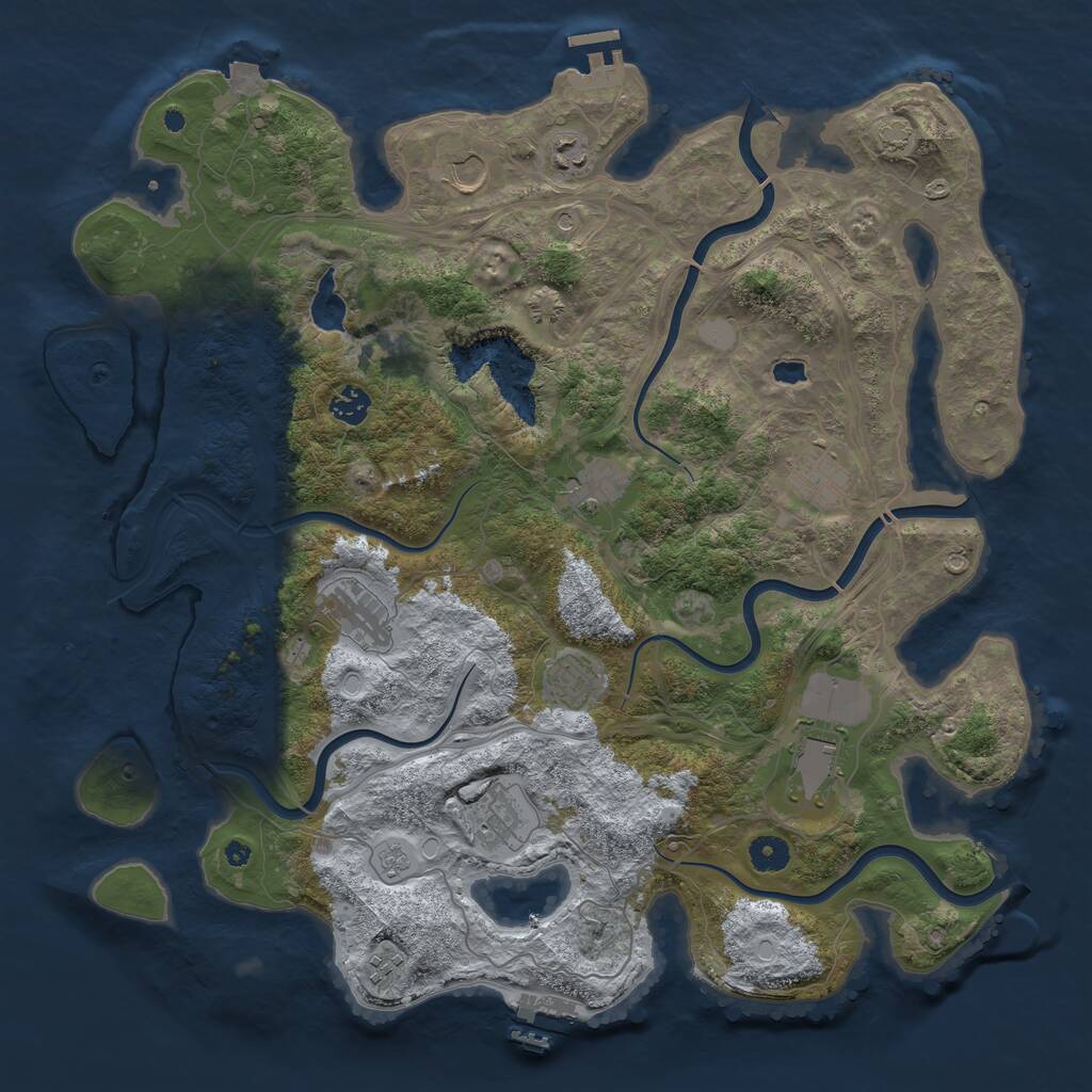 Rust Map: Procedural Map, Size: 4250, Seed: 856758281, 16 Monuments