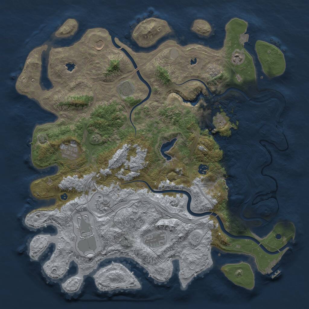 Rust Map: Procedural Map, Size: 4500, Seed: 644035, 15 Monuments