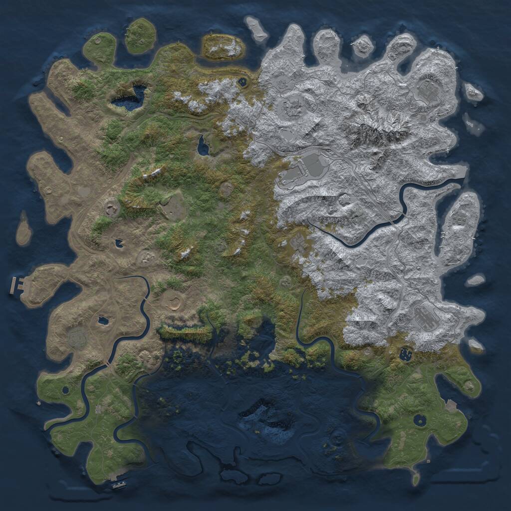 Rust Map: Procedural Map, Size: 6000, Seed: 8346989, 17 Monuments