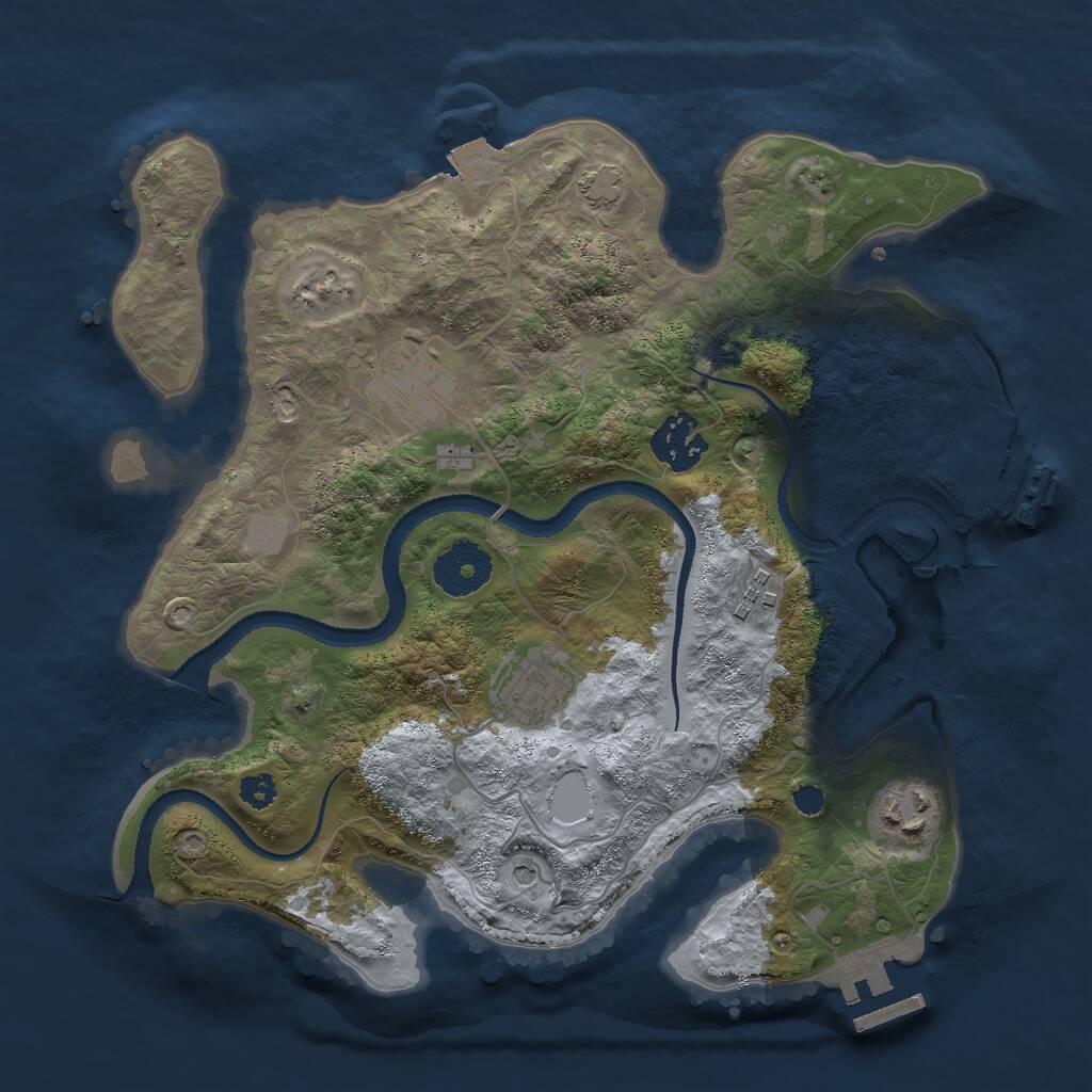 Rust Map: Procedural Map, Size: 3000, Seed: 551247831, 10 Monuments