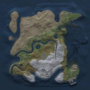 Thumbnail Rust Map: Procedural Map, Size: 3000, Seed: 551247831, 10 Monuments