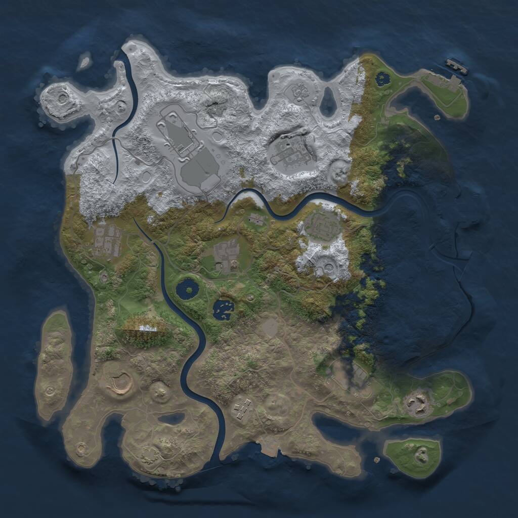 Rust Map: Procedural Map, Size: 3600, Seed: 14323423, 16 Monuments