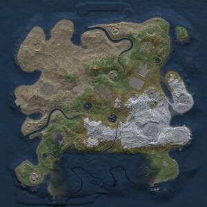 Thumbnail Rust Map: Procedural Map, Size: 3700, Seed: 2106046671, 16 Monuments