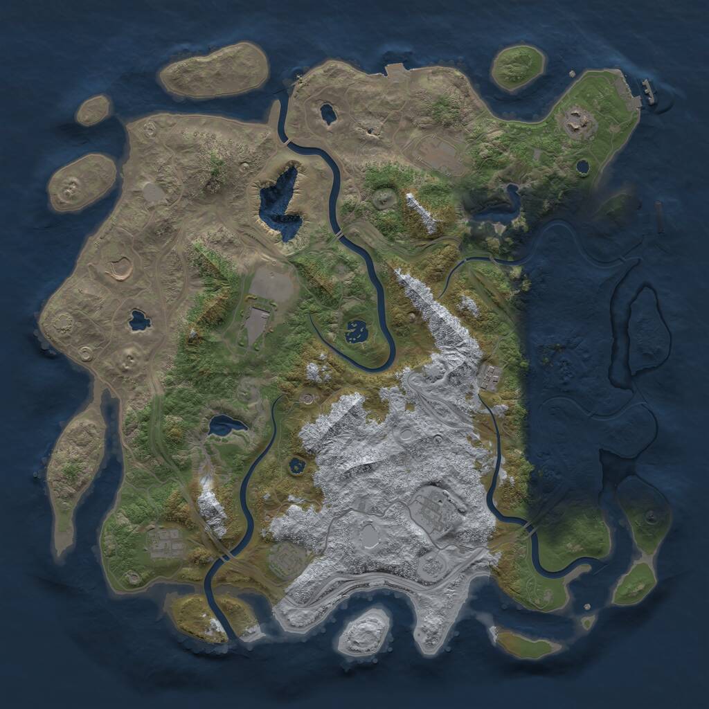 Rust Map: Procedural Map, Size: 4500, Seed: 778339634, 15 Monuments