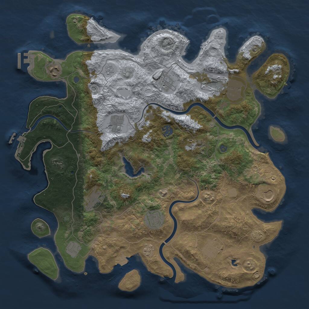 Rust Map: Procedural Map, Size: 4000, Seed: 998214, 19 Monuments