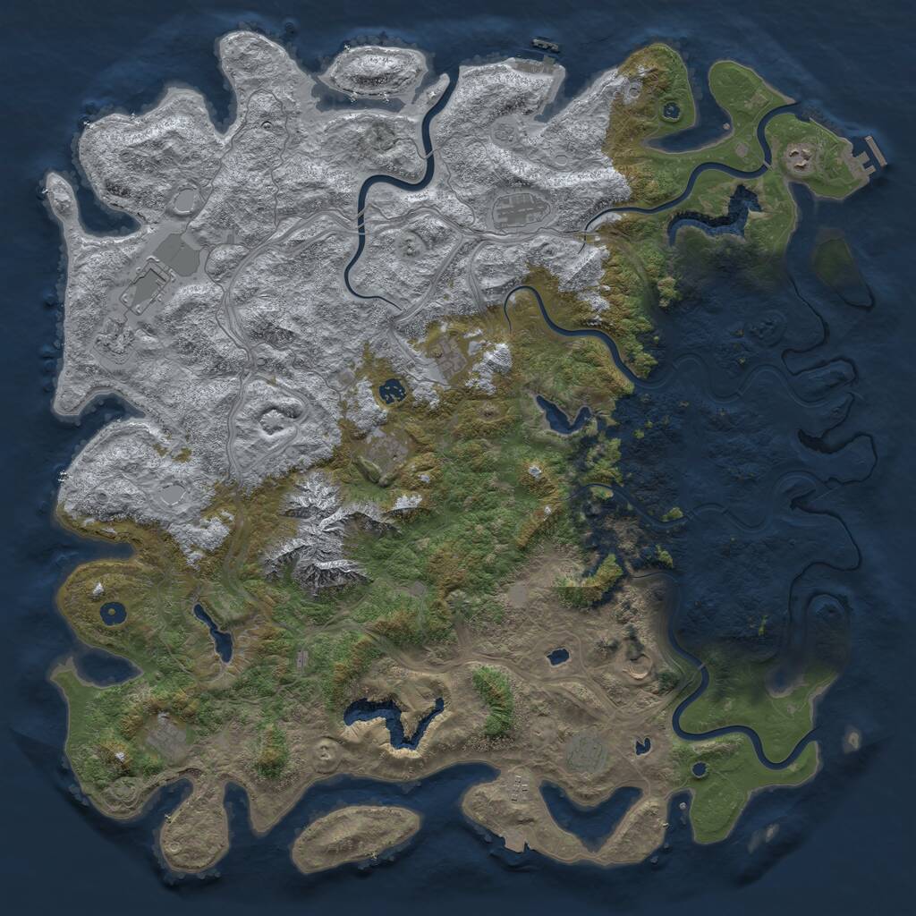 Rust Map: Procedural Map, Size: 5500, Seed: 1659433445, 17 Monuments