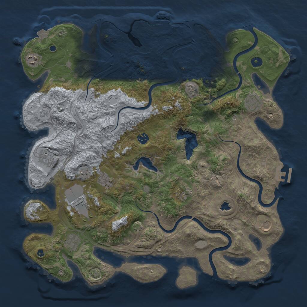 Rust Map: Procedural Map, Size: 4250, Seed: 1788652164, 16 Monuments