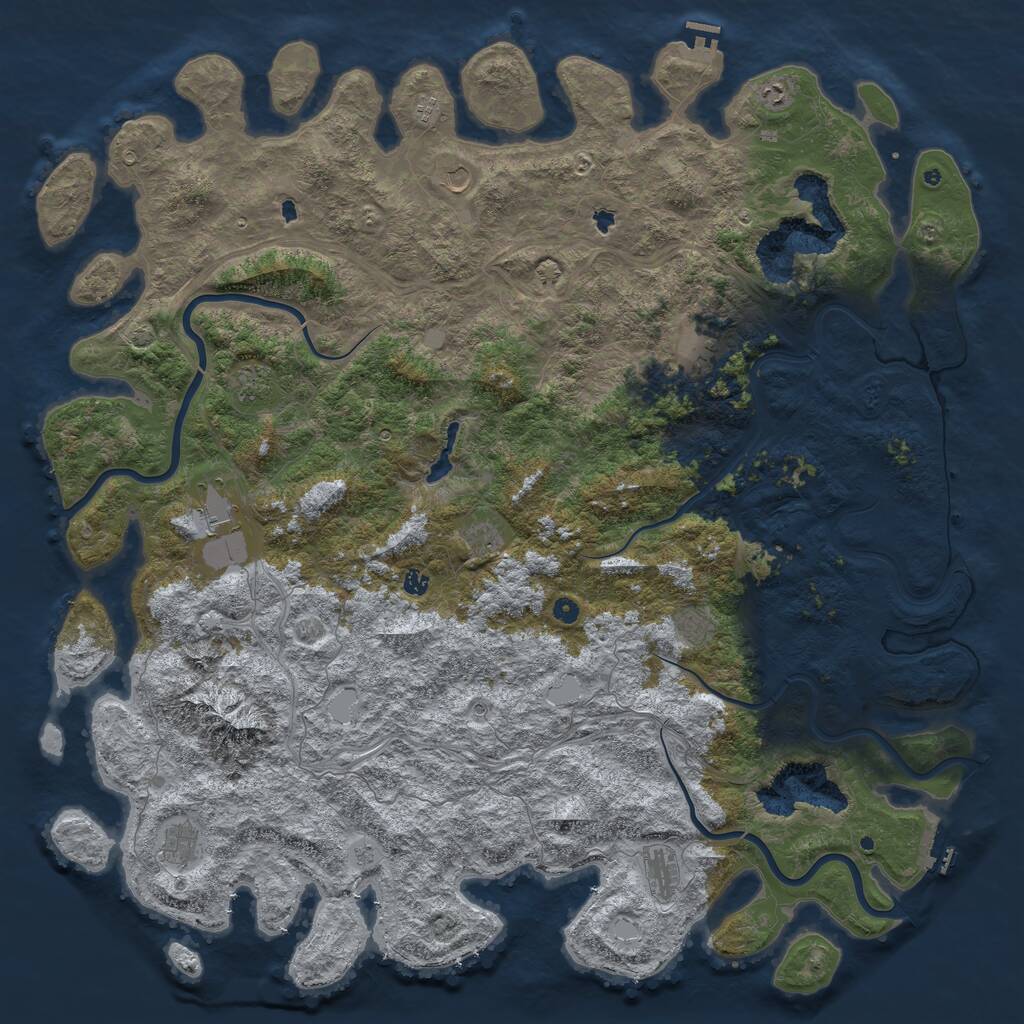 Rust Map: Procedural Map, Size: 6000, Seed: 259940130, 17 Monuments