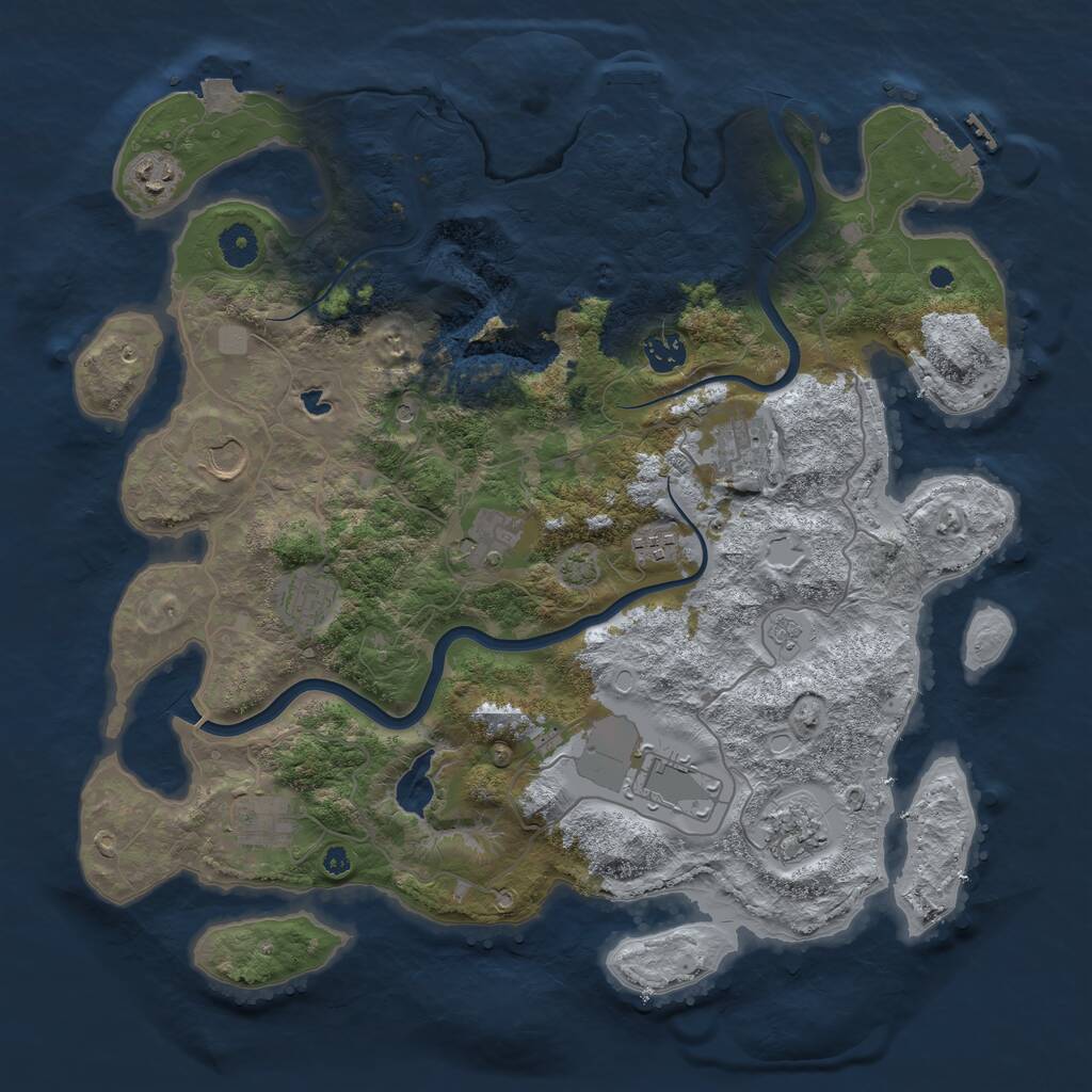 Rust Map: Procedural Map, Size: 4000, Seed: 1622082019, 16 Monuments