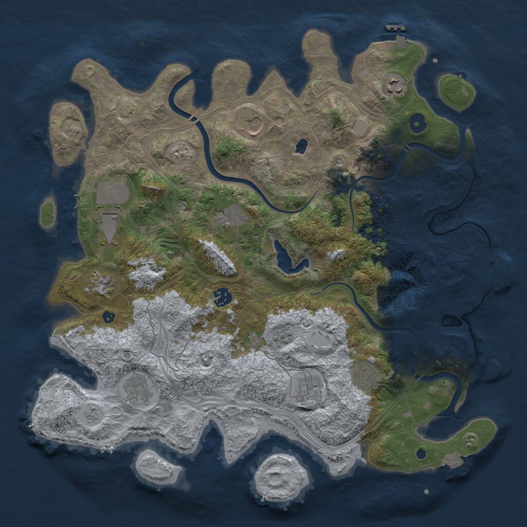 Rust Map: Procedural Map, Size: 4250, Seed: 420099581, 16 Monuments