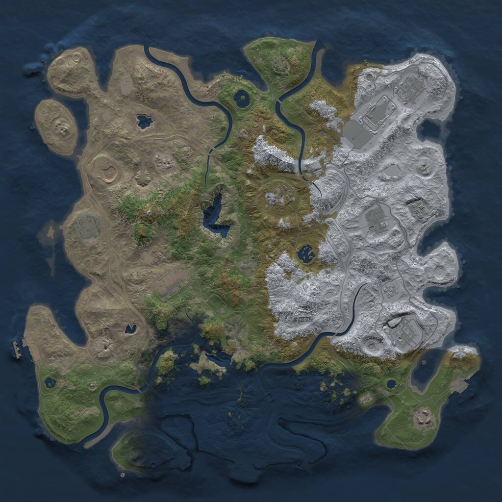 Rust Map: Procedural Map, Size: 4500, Seed: 723607308, 17 Monuments
