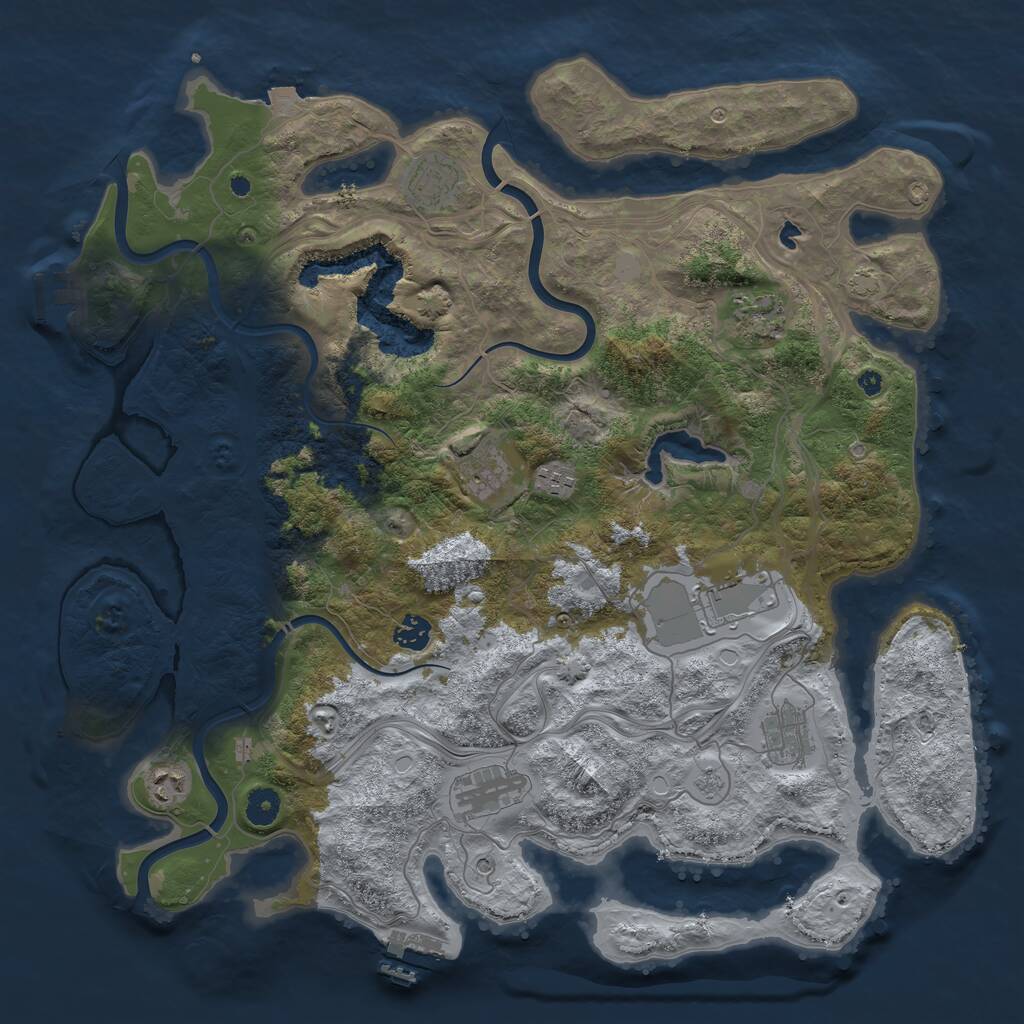 Rust Map: Procedural Map, Size: 4250, Seed: 1948272186, 15 Monuments