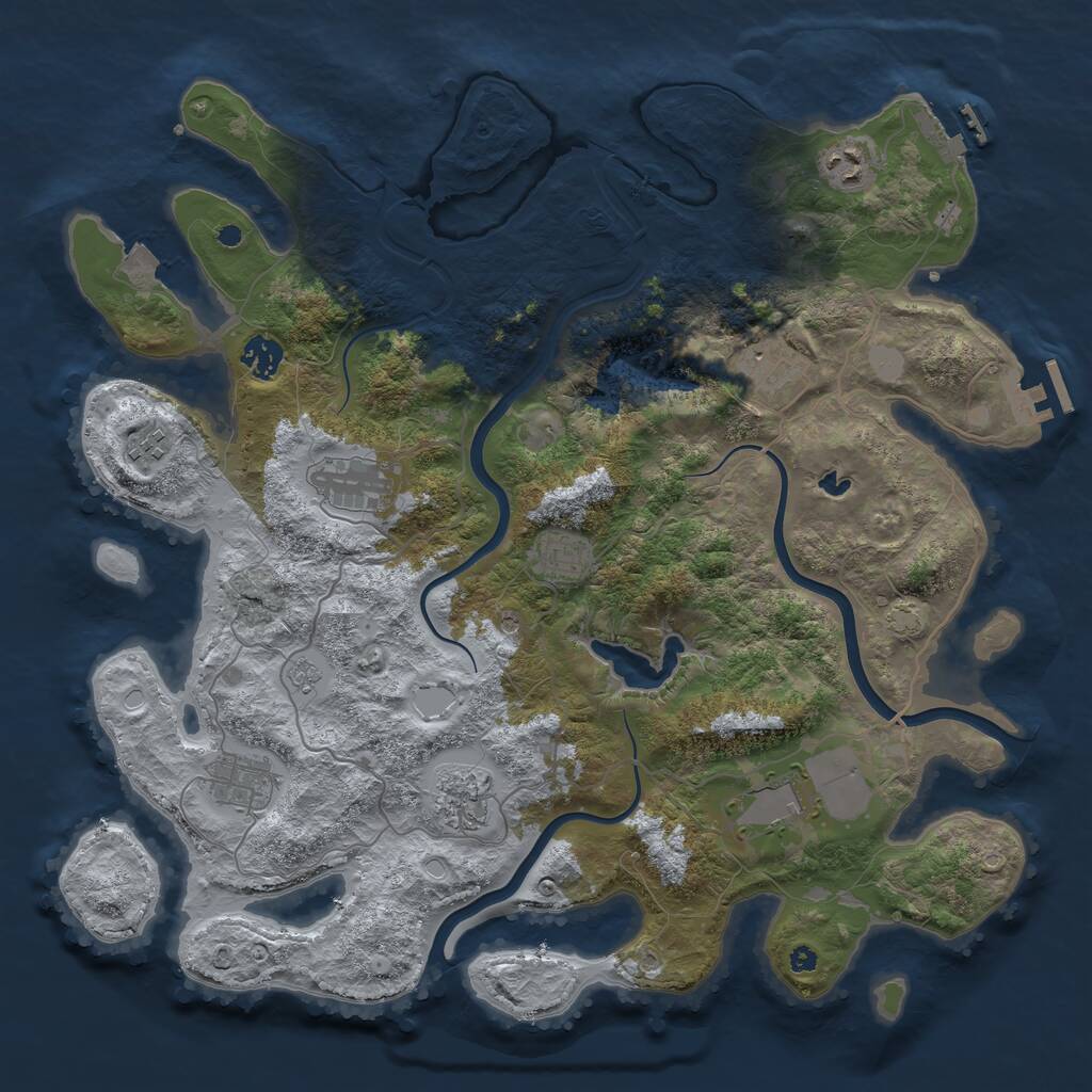 Rust Map: Procedural Map, Size: 4000, Seed: 840075655, 15 Monuments