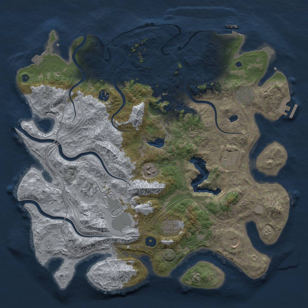 Rust Map: Procedural Map, Size: 4250, Seed: 470192039, 16 Monuments