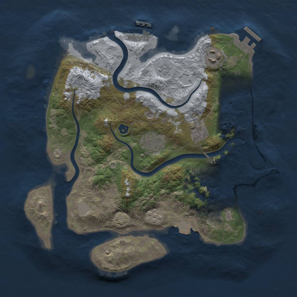 Rust Map: Procedural Map, Size: 3000, Seed: 493905822, 10 Monuments